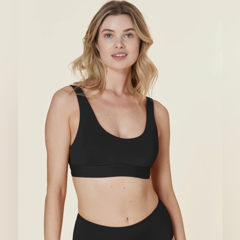 Andie Women’s Swim Set Black Ventura Top and Bikini Bottom Large